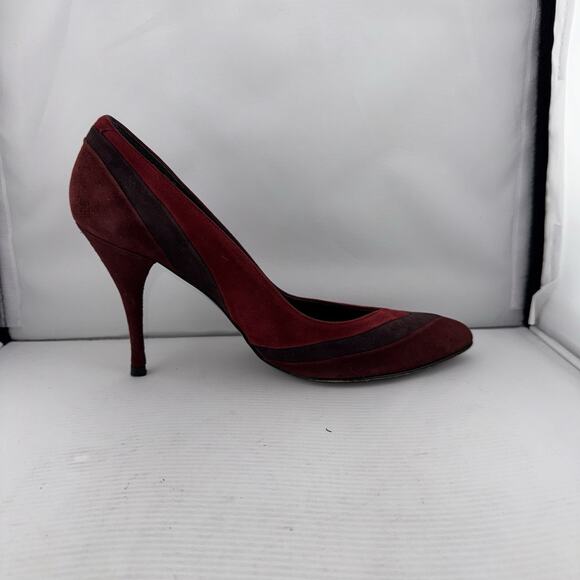 STUART WEITZMAN AUTH Womens Red Leather Suede Pumps Shoes Size 8M pointed toes - Picture 10 of 16